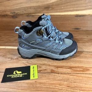 Merrell Kids Moab 2 Mid Waterproof Hiking Boot Gray/Periwinkle Size 11.5 W